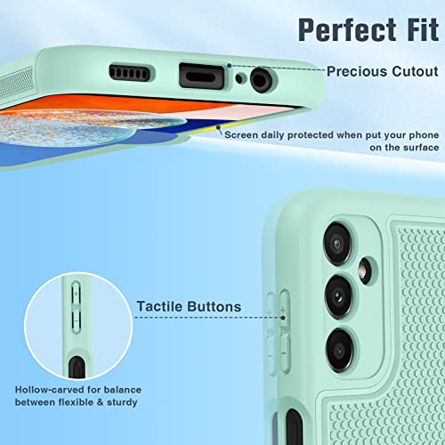 Fntcase For Samsung Galaxy A14 5G Case: Dual Layer Protective Heavy Duty Cell Phone Cover Shockproof Rugged With Non Slip Textured Back - Military Protection Bumper Tough - 2023, 6.6Inch (Mint Green) #TOP6