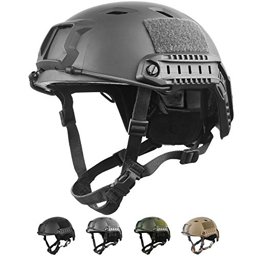 LOOGU Casco táctico Fast BJ Airsoft Casco Ops Core Casco de protección con almohadillas y rieles...