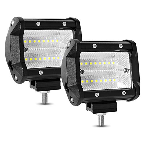 AAIWA LED Pod Lights, 4inch Off Road Lights, 2Pack 48W LED Flood Light Bar LED Work Lights Truck Driving Fog Lights Waterproof for Boat Car UTV ATV SUV