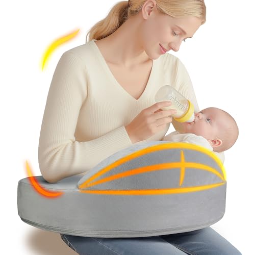 OPAFOBEF Memory Foam Nursing Pillow - Pioneering Safety Fence-Plus Size Breastfeeding Pillow for Ergonomic Comfort & Support-Easier and Healthier Nursing - Fit for All, Removable Cover