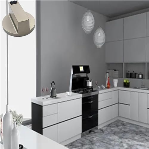 Loopunk 4 Pièces Bouton de Gaz,outon Cuisinière à Gaz,Boutons de Commande en Métal,Bouton de Commande Universel,universel en alliage de zinc de cuisine cuisinière Poignée(argenté) – vue 5