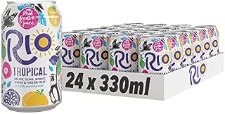 Rio Tropical Original Soft Drink, 24 pack x 330ml, Refreshing Carbonated Real Fruit Juice with Orange, Guava, Apricot, Mango & Passion Fruit Flavours, with Lightly Sparkling Water & Vitamin C