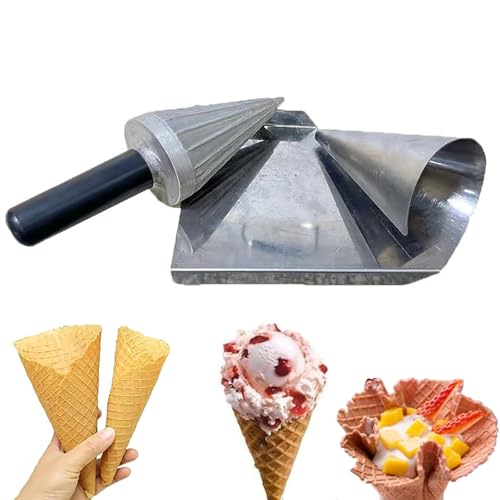 LHQYA Molde De Acero Inoxidable para Cono De Helado, Rodillo para Cono De Helado, Antiadherente, Superficie Lisa, Mango Cómodo, Utilizado En Restaurantes, para Hacer Helados.