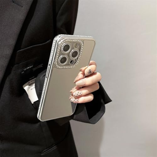 Coque iPhone 14 Pro Max antichoc paillettes bleu effet miroir