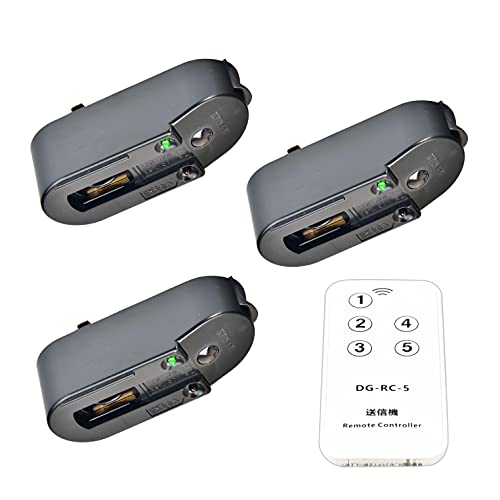 Abishionライティングライト入切アダプタ 、ダクトレール リモコン付き 、スポットライト リモコンアダプター、PSE認証、黑い（3個入り受信機 +1個入りリモコン ）.のサムネイル