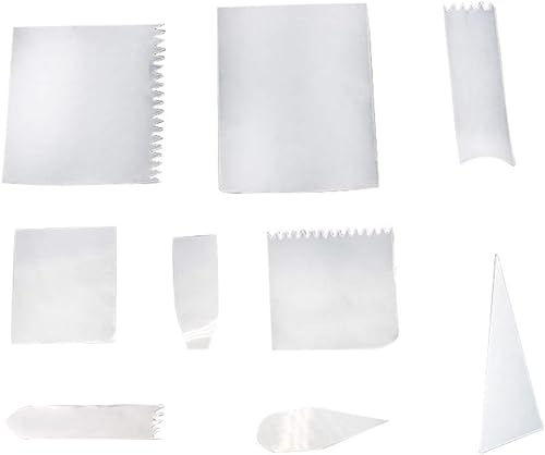 Juego de 9 espátulas de plástico flexible para decoración de tartas, kits de espátula de crema transparente para glaseado y pastelería, suministros