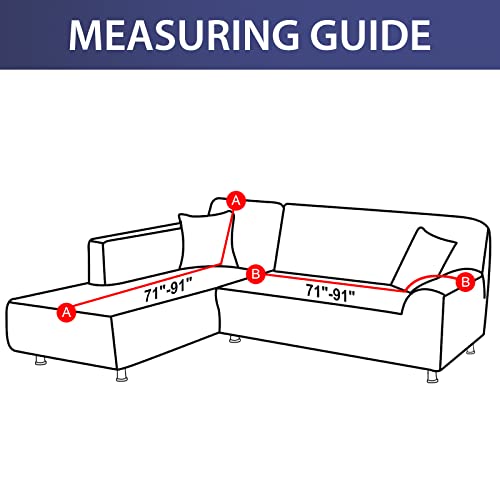 La Meack Super Stretch Sofa Covers For Sectional Sofa Set, L Shape Washable Couch Covers, 2Pcs Slipcovers Protector With 2Pcs Pillowcases For Dog Cat Pets Kids (3 Seat Sofa + 3 Seat Chaise, Navy) #TOP6