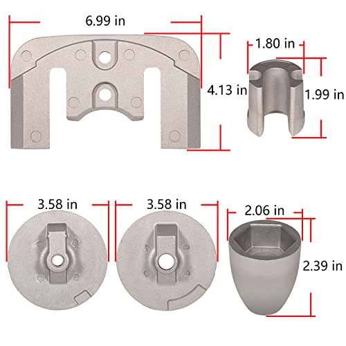 Hihitomorrow Complete Aluminum Anode Kit Compatible with 2004+ Mercruiser Bravo 3 III Drives Sterndrives Replace for CMBRAVO3KITA, 888761Q02, 888761Q04 by Hihitomorrow - Image 6