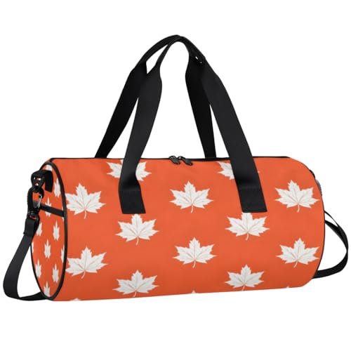 Lightweight Travel Duffle Bag Maple Leaf Print Gym Bag for Women Men Stylish Small Duffle Bag for Fitness Yoga Travel Overnight Sport