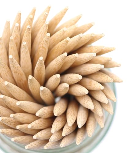 Penta Angel 5.5 inch Thick Bamboo Sticks for Cotton Candy Caramel Apple, Natural Birch Wooden Corn Dog Cob Hotdog Sticks Sausage Meat Skewers for Cheesecake Cakepop Fruit, 50Pcs