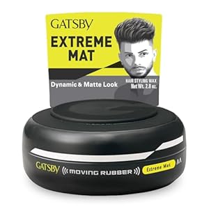 GATSBY Moving Rubber Extreme Mat Hair Styling Wax US version – Strong Hold, Matte Finish, 80g/2.8oz by Mandom achieve any desired hairstyle, from spiky to dynamic, bouncy, fluffy, or frizzy