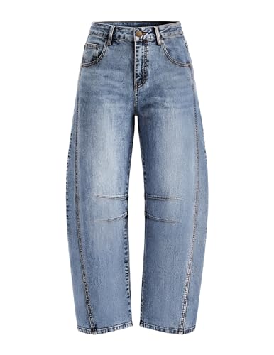 ZESICA Womens Barrel Jeans for Women Trendy 2026 High Waisted