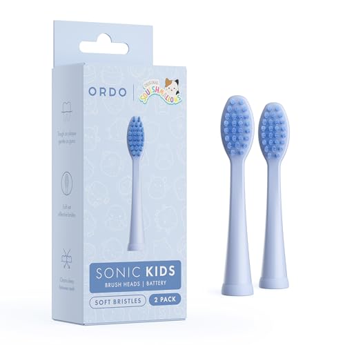 Ordo Squishmallows 2 Replacement Brush Heads for Battery Toothbrush, Soft Bristles, Gift for Kids Aged 4 Years and Up, Samir