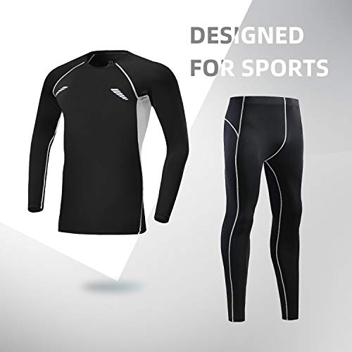 Tesuwel Calça legging de compressão atlética para meninos e meninas com camada de base e calça de co