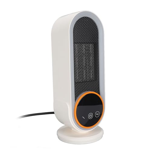 Calentador de escritorio de calentamiento rápido, calentador de espacio eléctrico, protección contra vuelcos de 1200 W, temperatura de calentamiento rápido de cerámica PTC ajustable con temporizador