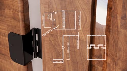 Charnières de porte extensibles robustes QCAA finition noire premium - 7