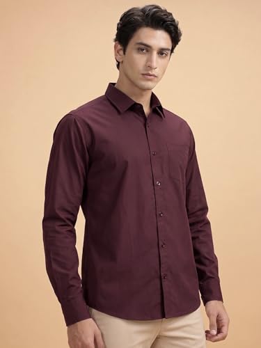 Image of Cozytton Men's Pure Cotton Solid Stylish Casual & Formal Wear Shirt | Stylish Regular Fit Full Sleeve Comfortable Office Party Trendy Shirt - Multi Color