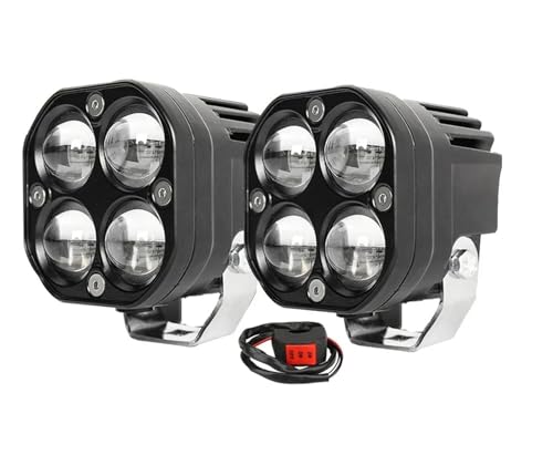 �I�[�g�o�C�w�b�h�����v�V�F�� �ɓK������I�[�g�o�C�A�g���b�N�A�ԁASUV�AATV�p 30000LM 24V 12V ���P�x 3�C���` �f���A���J���[ LED �X�|�b�g���C�g 200W �t�H�O�����v �w�b�h���C�g�A�N�Z�T���[(2 PCS White Yell