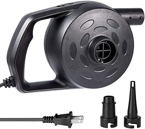Etekcity Electric Air Pump High Power Quick-Fill Air Mattress Pump Inflator Deflator for Inflatables Raft Bed Boat Pool Toy with Nozzles, 110-120V (250W, 8000Pa)
