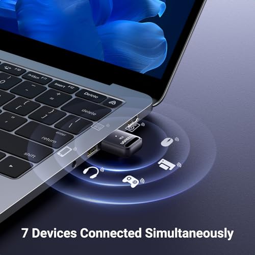 UGREEN Adaptador Bluetooth USB para PC, dongle Bluetooth 5.3 para laptop, mouse, teclado, impressora