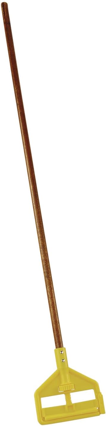 Invader 54" Wood Wet Mop Handle, Natural, for Professional/Industrial Floor Cleaning, Compatible with 1" Headband Mops for House/Offices/Commercial Environments