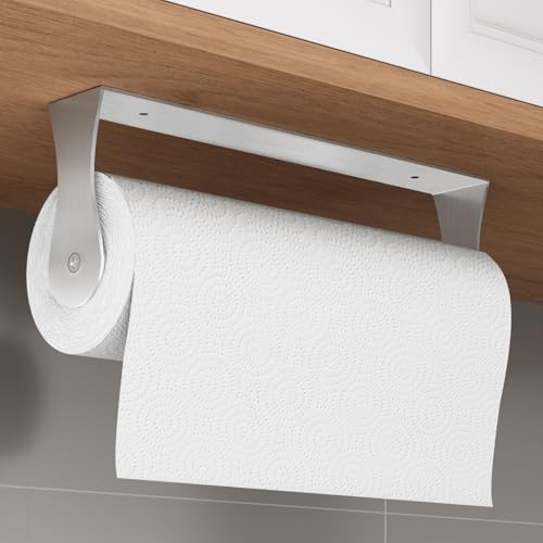 Paper Towel Holder Under Cabinet, Wall Mount Paper Towel Holder for Kitchen Bathroom, Stainless...