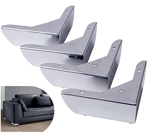 IPEA Pieds pour Meuble et Canapé avec Forme à Angle modèle MALIBÙ – Lot de 4 Pieds en métal...