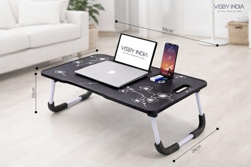 Image of Study Table Bed Table Premium Laptop Table /Foldable and Portable Wooden /Writing Desk for Office /Home /School (US Flower)