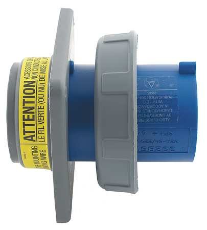 IEC Pin and Sleeve Inlet, 100A, 250V, Blue
