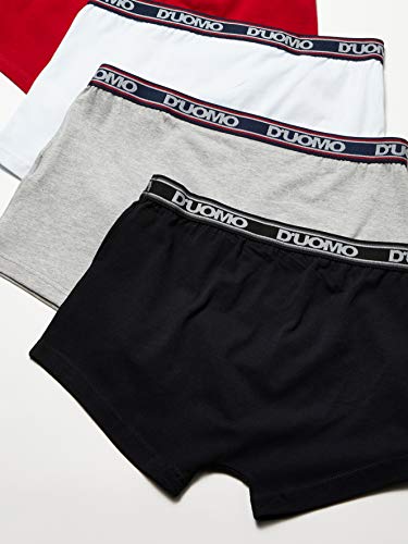 Kit 4 Cuecas Boxer Algodão, Duomo, Masculino, Preto/Branco/Mescla/Vermelho, G