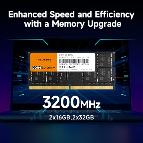 Image of fanxiang SODIMM DDR4 RAM 32GB (2 x 16GB) 3200Mhz, Intel AMD Laptop Memory CL22 1.2V Dual Channel,Ideal for Gaming and Productivity