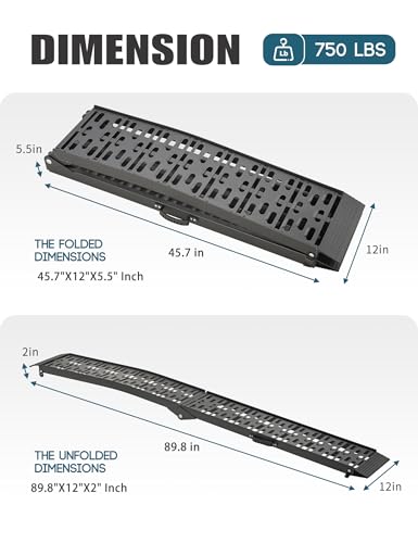 Rampas de carga plegables para camión, aluminio 1500 lbs miniatura 2