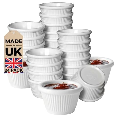 Chabrias 24-Pack Fluted Plastic Ramekins Cover