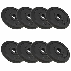 Tidyard Gewichtsschijven, gewichtsplaten, 8 x 2,5 kg, van gietijzer, halterschijven 20 kg, reservegewicht voor fitnessstudio, gewichtsschijven 20 kg, gewichtsschijven 20 kg