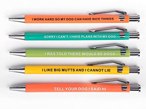 Milktoast Brands Funny Dog People Pens, A Snarky Gag Gift For Pet Owners Or Coworkers, Black Pens Dg101 5 Count (Pack Of 1) #TOP2
