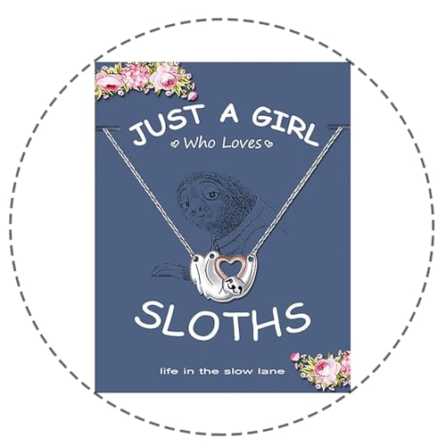 ZZ ZINFANDEL Charm Cute Animal Sloth Necklace,Fashion Sloth Necklace for Women Sloth Gifts for Women