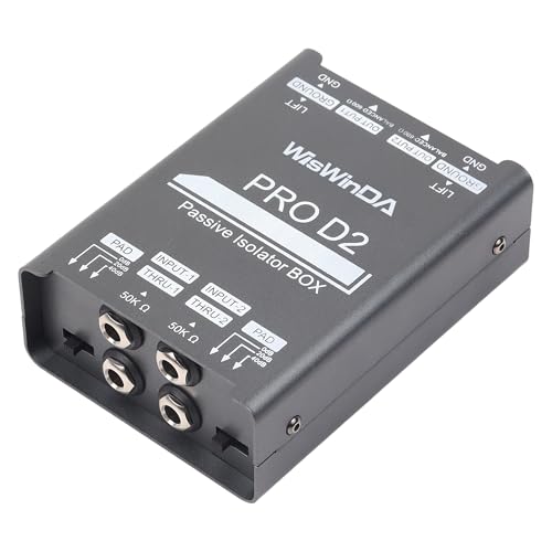 WisWinDa Pro Di-2 Passive Stereo Direct Box With 3-Level PAD Switch Dual Channel XLR Input...