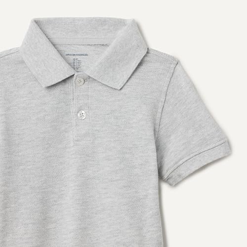 Image of Amazon Essentials Boys and Toddlers' School Uniform Short-Sleeve Pique Polo Shirts, Breathable Cotton, Button Closure
