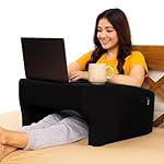 Portia Lap Desk Pillow (68 x 58 Cms) – Portable Laptop Table for Bed, Sofa, or Floor | Ergonomic Design with Armrests for Gaming, Reading, Studying & Working (Grey)