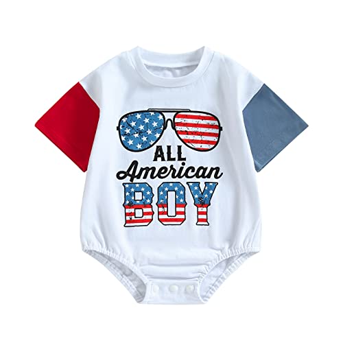4Th Of July Baby Girl Clothes Baby Boy Clothes Usa Flag One Piece Romper Bodysuit Summer Outfit July 4Th Baby Clothes (4Th Of July-Whiteboy, 3-6 Months) #TOP19