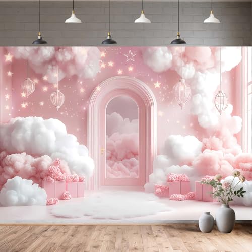 Fondo fotográfico rosa 7x5ft para recién nacido y fiesta miniatura 4
