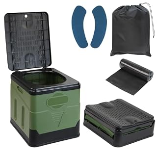 Montafox toilette sèche pliable 25 L, 150 kg, 12 sacs