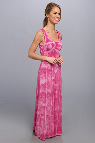 Pink Lotus Women's Seamed Maxi Dress w/ Twist Back Flamingo Crackle XL