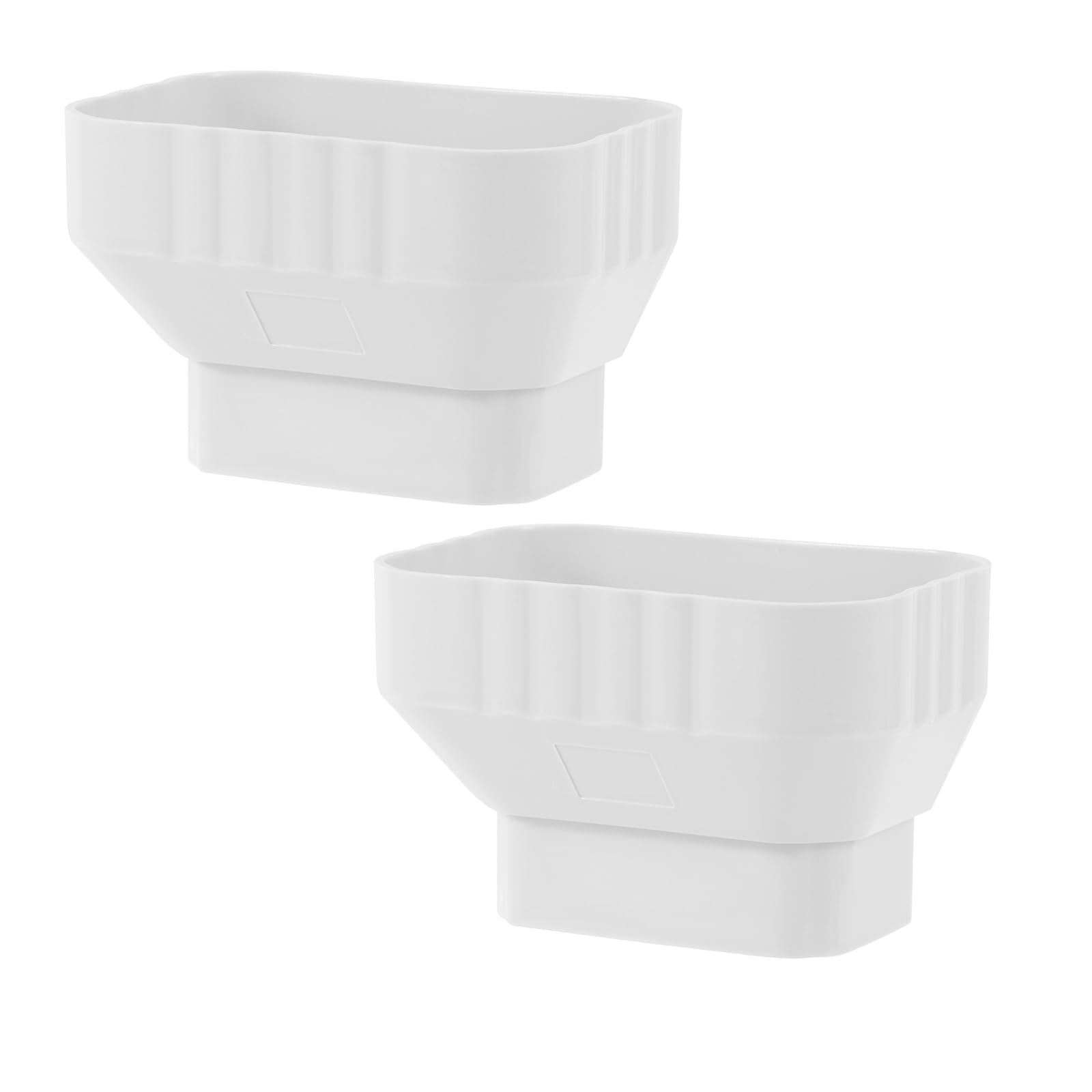 3x4 to 2x3 downspout adapter, Downspout to Downspout Adapter (2 Pack White)