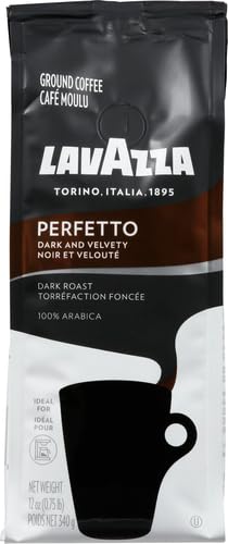 Image of Lavazza Perfetto Ground Coffee Blend, Dark Roast, 100% Arabica, Full-bodied, 12 oz - Packaging May Vary (Pack of 4)