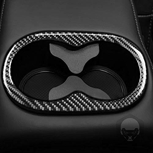 Portavasos trasero decoración carbono para Dodge Challenger miniatura 2