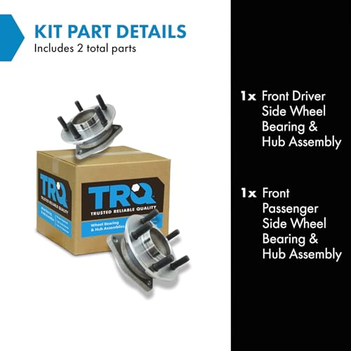 Image of TRQ 2 Piece Front Wheel Bearing & Hub Assembly Set Compatible with 2012-2023 Chrysler 300 Dodge Challenger Charger