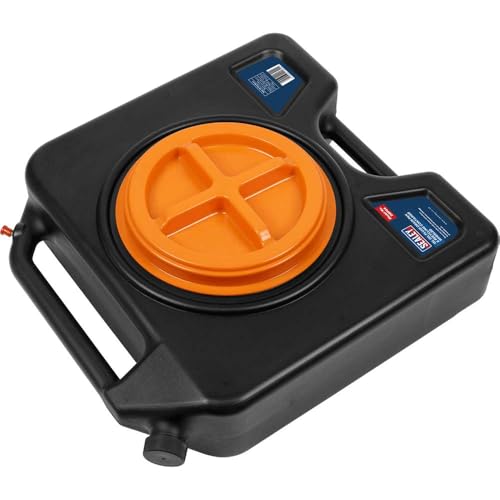 Sealey Oil/Fluid Drain Pan & Recycling Container, 15L - Wheeled - DRP44, black