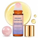 100% Cold-Pressed Organic Castor Oil Roll-On with Rose Quartz Rollerball