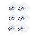 Nicedec 6-Pack 6KG / 13.2lb (Max) Transparent Heavy Duty Hooks Pack, Nail Free Ceiling Hook Wall Hooks for Home and Office, Waterproof and Oilproof [Not Recommended for Painted Wall]